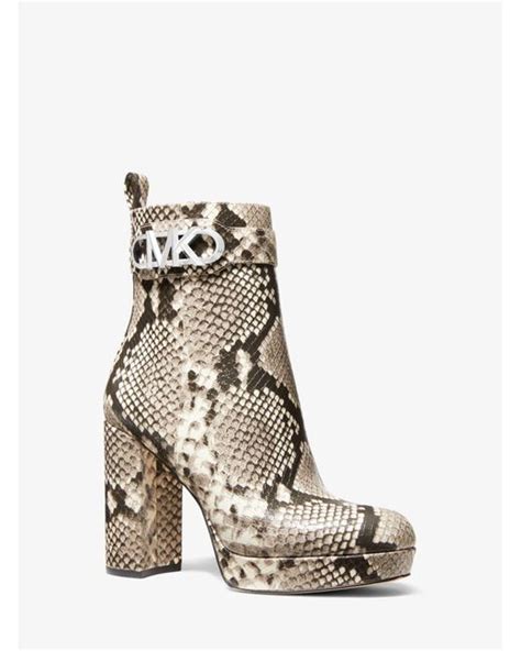 michael kors parker leather platform boot|Parker Snake Embossed Platform Boot .